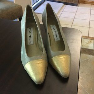 Vintage Evan Picone Leather Pumps, made in Spain, 8.5 medium, Great Condition.